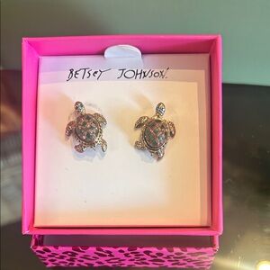 Unlisted #11 Betsey Johnson Turtle Earrings - Green and Silver